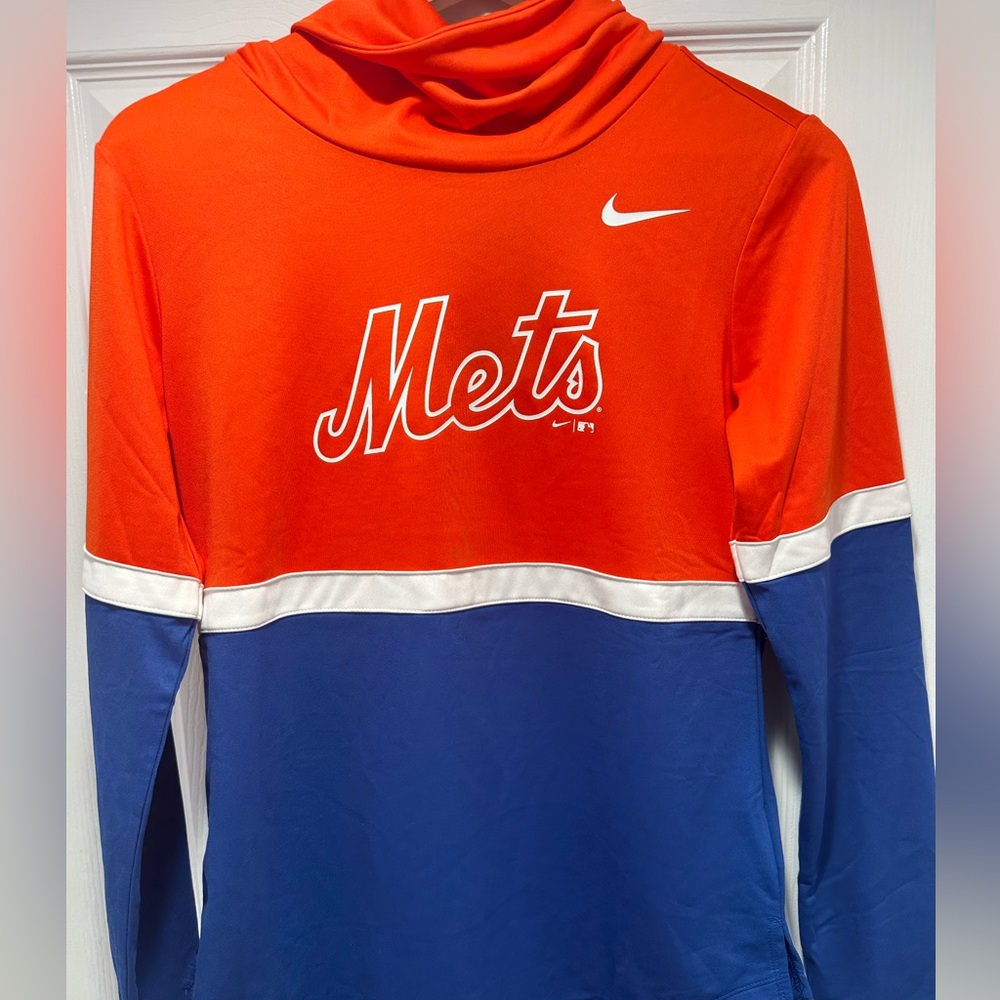 Nike New York Mets Womens Dry Fit Long Sleeve Cowl Neck Shirt Size Small
